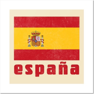 Espana / Spain  Retro Faded Style Flag Design Posters and Art